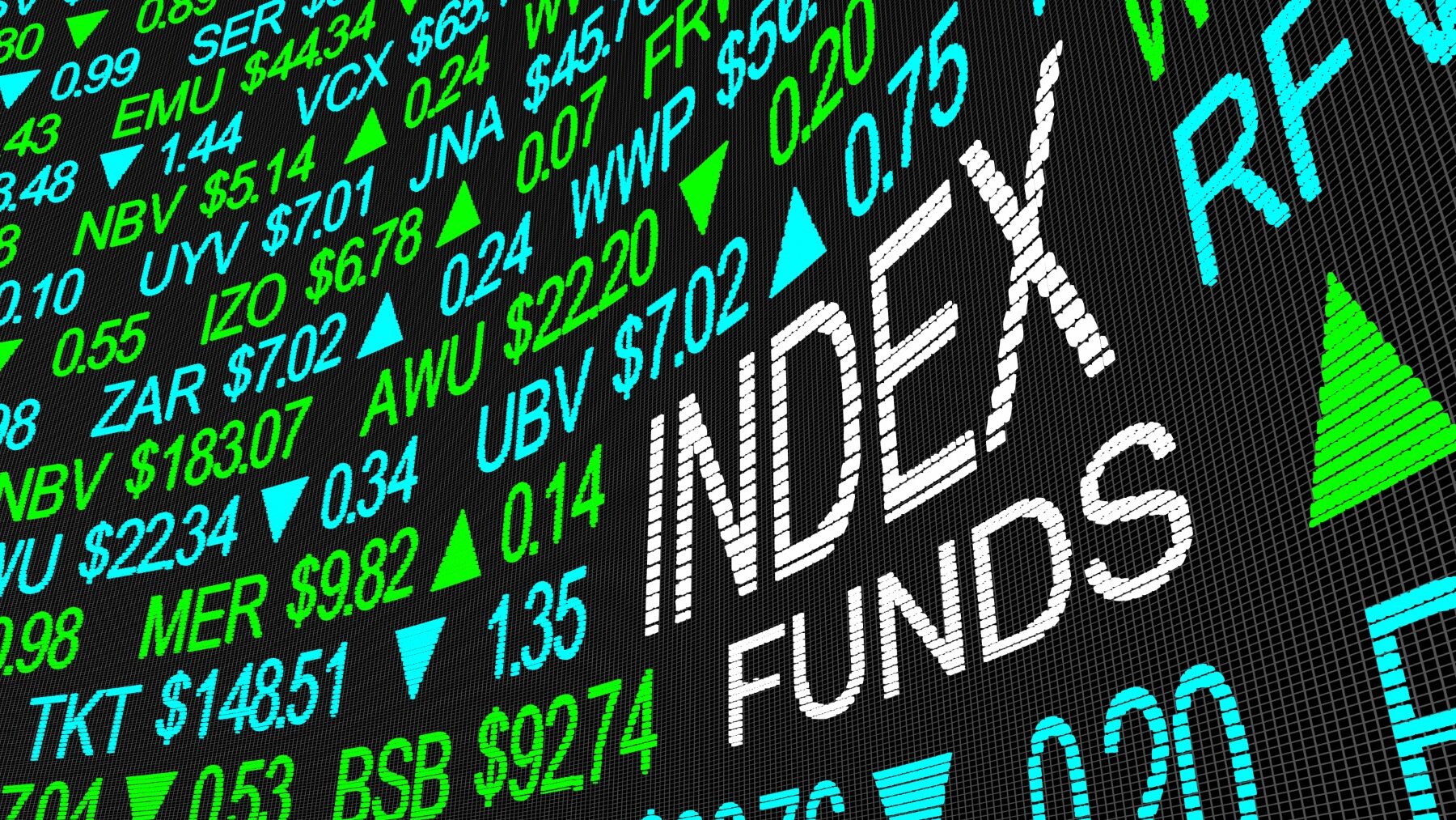 Index funds representation by current market values